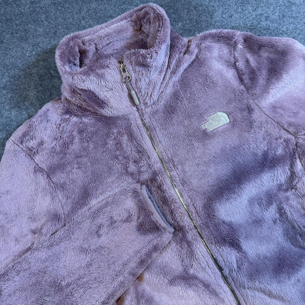 The North Face Osito Jacket Women Large Purple Fuzzy Fleece Full Zip Warm